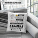 Karateka Geschenk Kissen mit Füllung 40x40 Lustiger Spruch Erheben Sie Sich Der Karateka Betritt den Raum (Grau) Grün Trendation