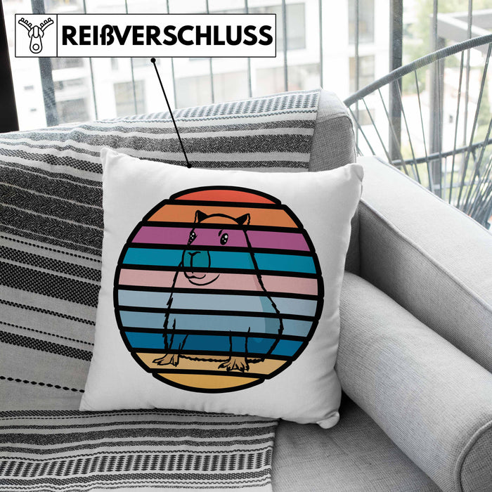 Kissen mit Füllung 40x40 mit Capybara-Motiv Geschenk für Capybara Liebhaber Geschenkidee (Grau) Grün Trendation