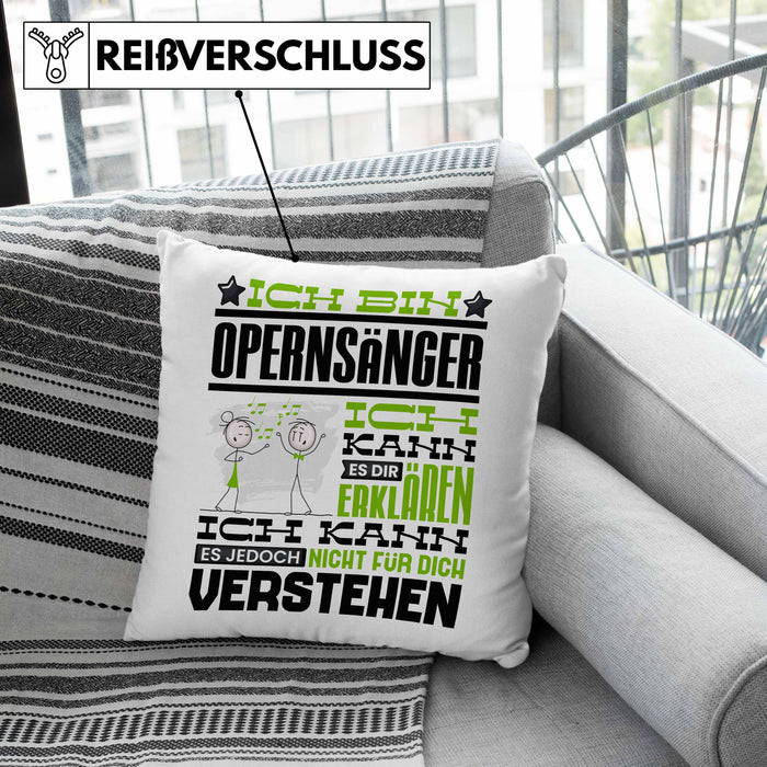 Opernsänger Geschenk Kissen mit Füllung 40x40 Geschenkidee für Opernsänger Geburtstag Lustig Ich Bin Opernsänger Ich Kann Es Dir Erklären Aber Nicht Für Dich Verstehen (Grau) Rosa Trendation