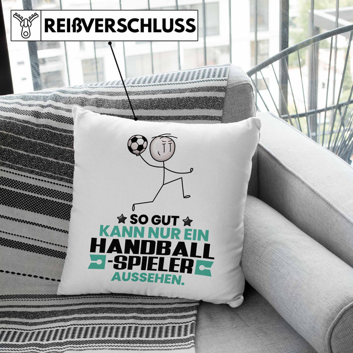 Handballspieler Geschenk Kissen mit Füllung 40x40 So Gut Kann Nur Ein Handballspieler Aussehen Geschenkidee (Grau) Grau Trendation