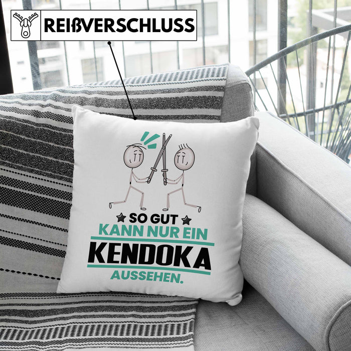 Kendoka Geschenk Kissen mit Füllung 40x40 So Gut Kann Nur Ein Kendoka Aussehen Geschenkidee (Grau) Grau Trendation