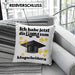 Bachelor Geschenk Abschluss Kissen mit Füllung 40x40 Spruch Master Abitur Abi Graduation Bestanden Prüfung (Grau) Blau Trendation