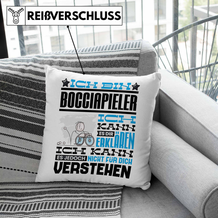 Bocciapieler Geschenk Kaffee-Kissen mit Füllung 40x40 Geschenkidee für Bocciapieler Ich Bin Bocciapieler Ich Kann Es Dir Erklären Jedoch Nicht Für Dich Verstehen Spruch Lustig (Grau) Rosa Trendation