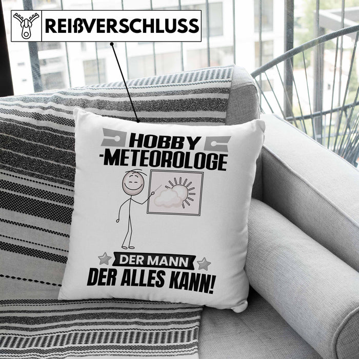 Hobbymeteorologe Kissen mit Füllung 40x40 Geschenk für Hobbymeteorologe Der Mann Der Alles Kann Geschenkidee zum Geburtstag (Grau) Grün Trendation