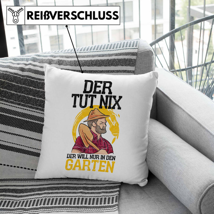 Lustige Kissen mit Füllung 40x40 für Gärtner tolles Geschenk für Hobby- und Landschaftsgärtner (Grau) Grau Trendation