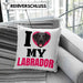 Labrador Besitzerin Kissen mit Füllung 40x40 Geschenk Lustiger Spruch Geschenkidee I Love My Labrador (Grau) Blau Trendation