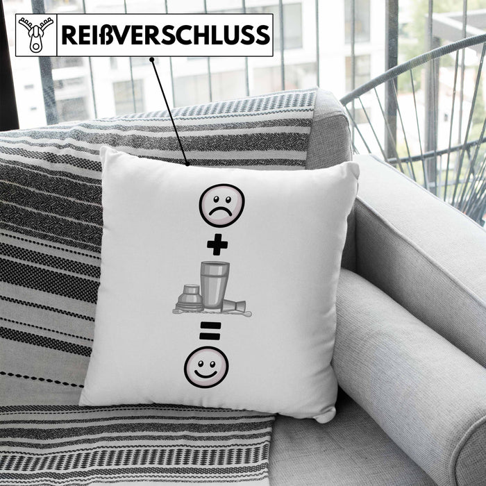 Barkeeper Kissen mit Füllung 40x40 Geschenk für Barkepper :( + Bartender = :) Lustige Geschenkidee Geburtstag (Grau) Blau Trendation