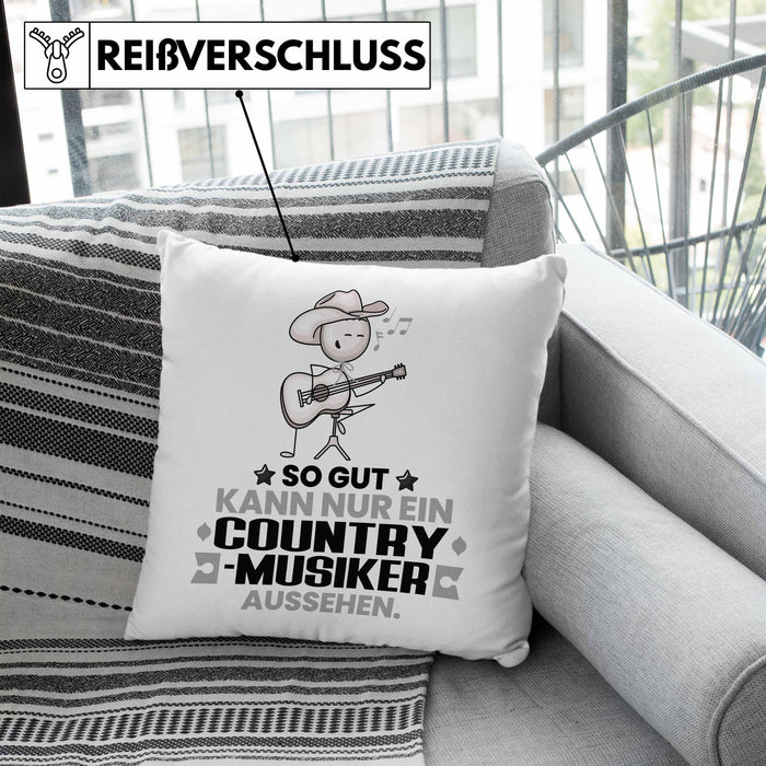 Country-Musiker Geschenk Kissen mit Füllung 40x40 So Gut Kann Nur Ein Country-Musiker Aussehen Geschenkidee (Grau) Blau Trendation