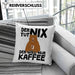 Kaffee-Liebhaber Geschenk Kissen mit Füllung 40x40 Geschenkidee für Kollegen Der Tut Nix Der Will Nur Kaffee trinken (Grau) Grau Trendation
