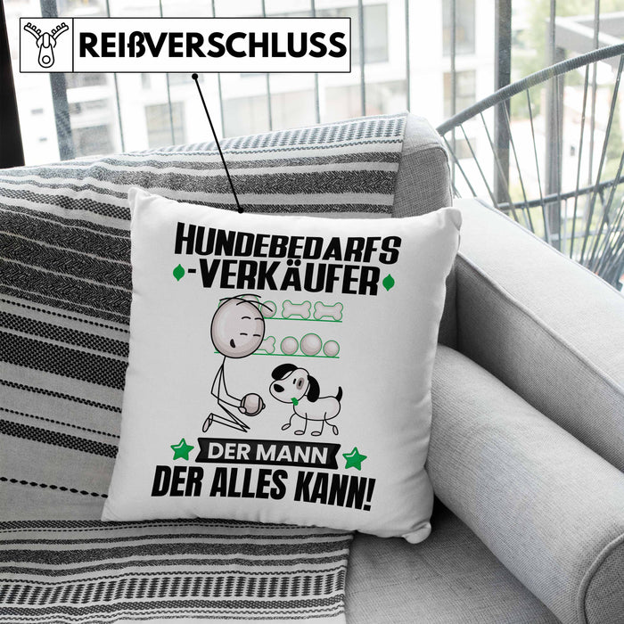 Hundebedarfsverkäufer Kissen mit Füllung 40x40 Geschenk für Hundebedarfsverkäufer Der Mann Der Alles Kann Geschenkidee zum Geburtstag (Grau) Blau Trendation