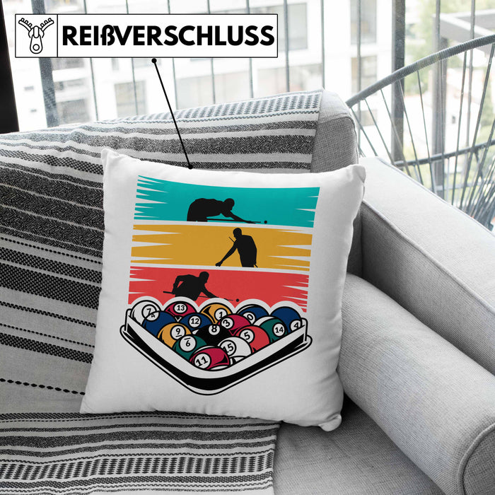 Billard Pool Kissen mit Füllung 40x40 Geschenk Queu Geschenkidee Spruch Grafik (Grau) Grün Trendation