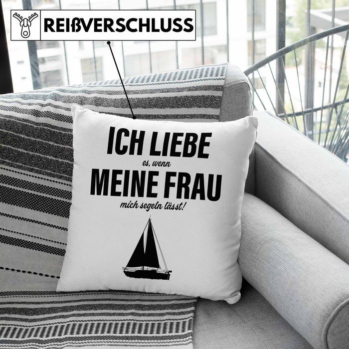 Kissen mit Füllung 40x40 für Segler Geschenke Männer Kissen mit Füllung 40x40 Geschenkideen Zubehör Gadgeds Segeln Lustig (Grau) Grün Trendation