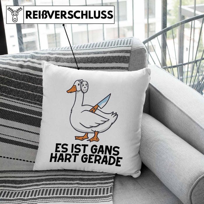 Dank Meme Kissen mit Füllung 40x40 Ganz Gans Besitzer Wortspiel Es Ist Gans Hart Gerade Geschenkidee Depressionen (Grau) Grau Trendation