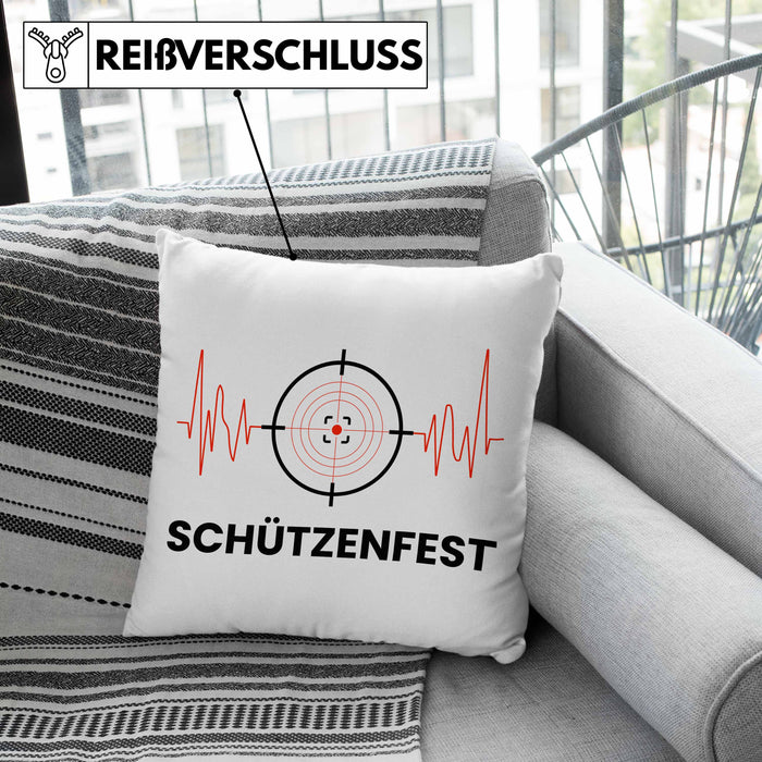 Schützenfest Kissen mit Füllung 40x40 Geschenk Schütze Sportschütze Geschenkidee (Grau) Grau Trendation