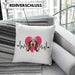 Cocker Spaniel Besitzer Kissen mit Füllung 40x40 Geschenk Lustiger Spruch Geschenkidee Herzschlag Cocker Spaniel (Grau) Blau Trendation