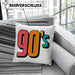 90er Jahre Kissen mit Füllung 40x40 "90's" - Retro Geschenk für Nostalgiker (Grau) Rosa Trendation