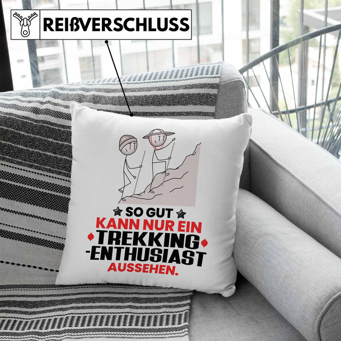 Trekking-Enthusiast Geschenk Kissen mit Füllung 40x40 So Gut Kann Nur Ein Trekking-Enthusiast Aussehen Geschenkidee (Grau) Blau Trendation