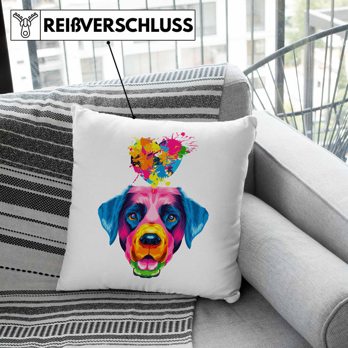 Labrador Herz Farbe Besitzer Kissen mit Füllung 40x40 Geschenk Lustiger Spruch Geschenkidee Labrador Liebhaber (Grau) Grün Trendation