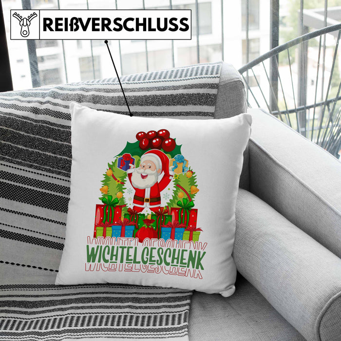 Schrott-Wichtelgeschenk für Frauen Kollegen Geschenk Wichteln Weihnachten Weihnachten Geschenkidee SchrottwichtelnKissen mit Füllung 40x40 (Grau) Grau Trendation