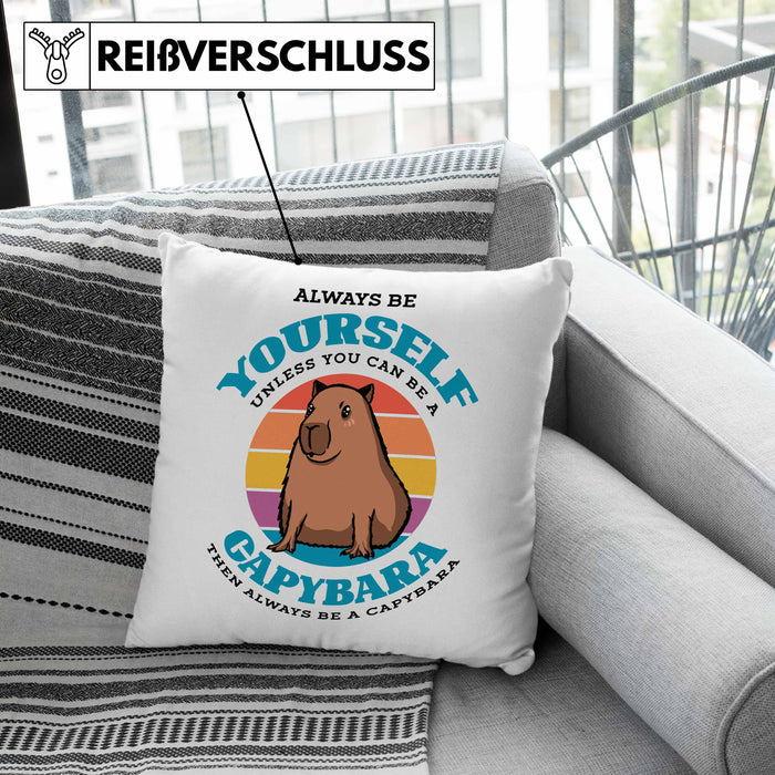 Kissen mit Füllung 40x40 Capybara-Spruch Geschenk für Capybara Liebhaber Geschenkidee (Grau) Grau Trendation