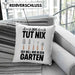 Der Tut Nix Gärtner Kissen mit Füllung 40x40 mit Spruch Garten Hobbygärtner Geschenk Lustig (Grau) Blau Trendation