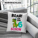 6. Geburtstag Kissen mit Füllung 40x40 Geschenk Lustiger Spruch Roar Ich Bin Schon 6 Dinosaurier Geschenkidee Geburtstag (Grau) Grün Trendation