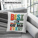 Geschenk für besten Katzenvater: "Best Cat Dad Ever" Kissen mit Füllung 40x40 Vatertag (Grau) Rosa Trendation
