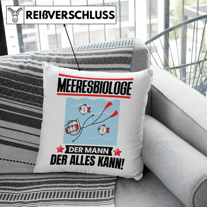 Meeresbiologe Kissen mit Füllung 40x40 Geschenk für Meeresbiologe Der Mann Der Alles Kann Geschenkidee zum Geburtstag (Grau) Rosa Trendation