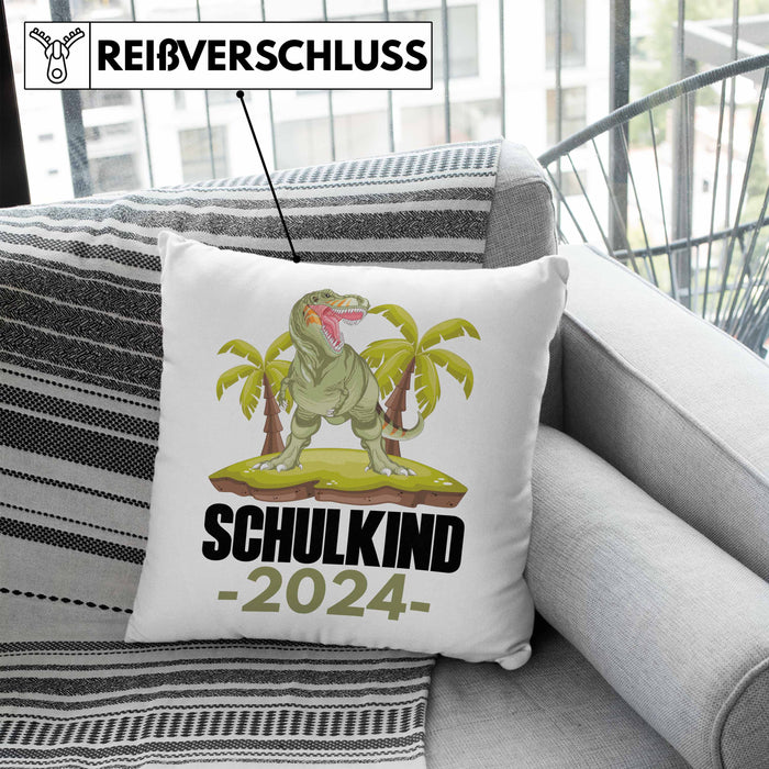 Einschulung Junge Geschenk für Schultüte Füllung Kissen mit Füllung 40x40 Schulstart 1 Schultag Schuleinführung Schulanfang Geschenkidee Schulkind Jungs 2024 (Grau) Blau Trendation