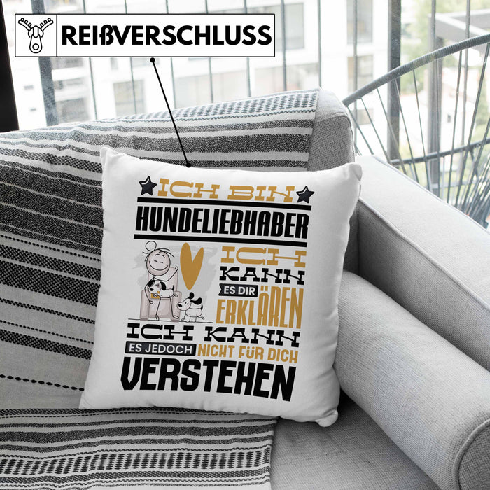 Hundeliebhaber Geschenk Kaffee-Kissen mit Füllung 40x40 Geschenkidee für Hundeliebhaber Ich Bin Hundeliebhaber Ich Kann Es Dir Erklären Jedoch Nicht Für Dich Verstehen Spruch Lustig (Grau) Grün Trendation