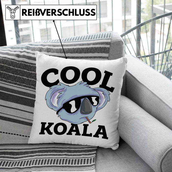 Kissen mit Füllung 40x40 Koala Geschenkidee für Koala-Liebhaber Kissen mit Füllung 40x40 Koala-Aufdruck (Grau) Blau Trendation