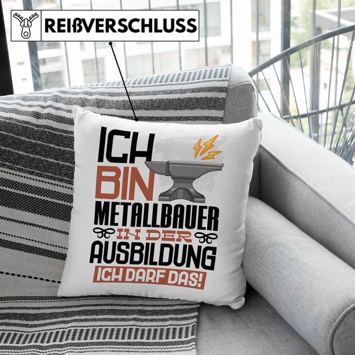 Metallbauer Ausbildung Kissen mit Füllung 40x40 Geschenk Ich Bin Metallbauer In Der Ausbildung Ich Darf Das Geschenkidee Spruch (Grau) Grün Trendation