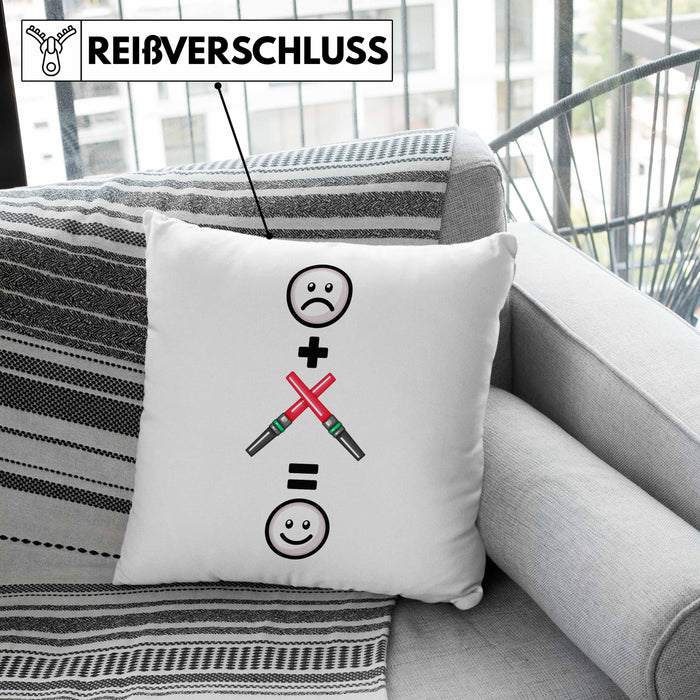 Fluglotse Kissen mit Füllung 40x40 Geschenk für Fluglotsen Lustige Geschenkidee :( + Fluglotse = :) Geburtstag (Grau) Rosa Trendation