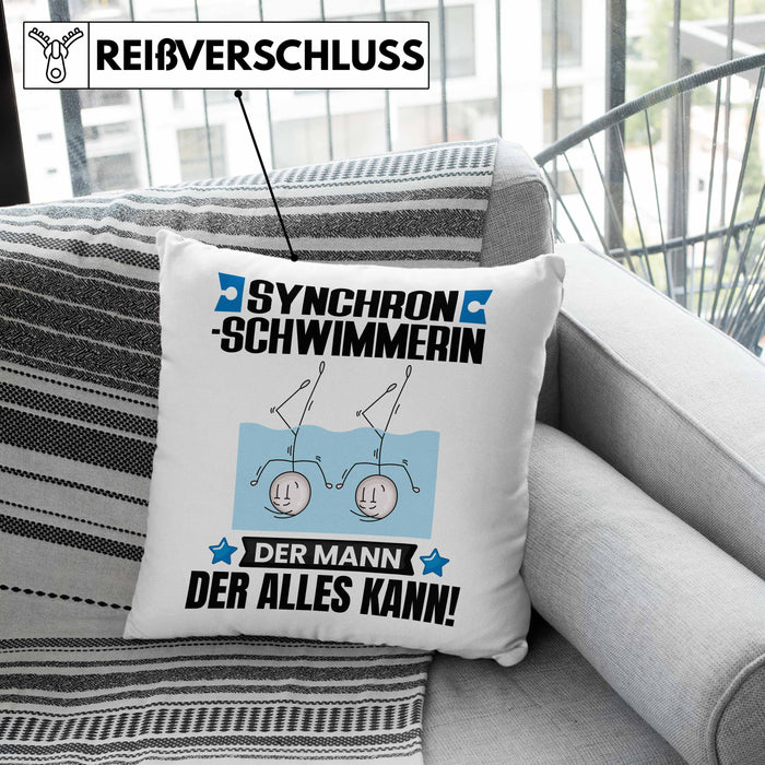 Synchronschwimmerin Kissen mit Füllung 40x40 Geschenk für Synchronschwimmerin Der Mann Der Alles Kann Geschenkidee zum Geburtstag (Grau) Grau Trendation