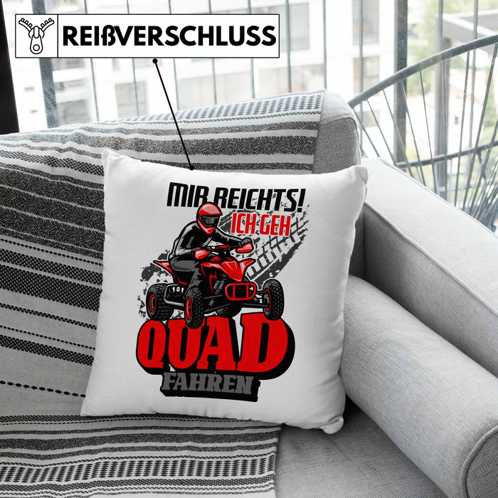 Mir Reichts Ich Geh Quad Fahren Kissen mit Füllung 40x40 Geschenk Quadfahrer Geschenkidee Lustiger Spruch (Grau) Rosa Trendation
