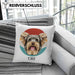 Yorkie Besitzer Kissen mit Füllung 40x40 Geschenk Lustiger Spruch Geschenkidee Yorkie Mama Papa (Grau) Rosa Trendation