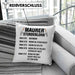 Maurer Kissen mit Füllung 40x40 Geschenk Mit Spruch Maurer Geschenkidee Lustig Männer Stundenlohn (Grau) Blau Trendation