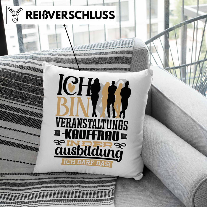 Veranstaltungskauffrau Ausbildung Start Geschenk Kissen mit Füllung 40x40 Ich Bin Veranstaltungskauffrau In Der Ausbildung Ich Darf Das Geschenkidee (Grau) Grau Trendation