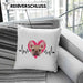 Französische Bulldogge Besitzer Kissen mit Füllung 40x40 Geschenk Lustiger Spruch Geschenkidee Herzschlag Französische Bulldogge (Grau) Blau Trendation