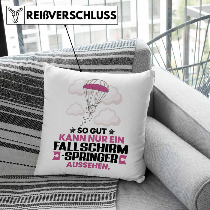Fallschirmspringer Geschenk Kissen mit Füllung 40x40 So Gut Kann Nur Ein Fallschirmspringer Aussehen Geschenkidee (Grau) Grün Trendation