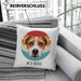 Jack Russel Besitzer Kissen mit Füllung 40x40 Geschenk Lustiger Spruch Geschenkidee Jack Russel Mama Papa (Grau) Rosa Trendation