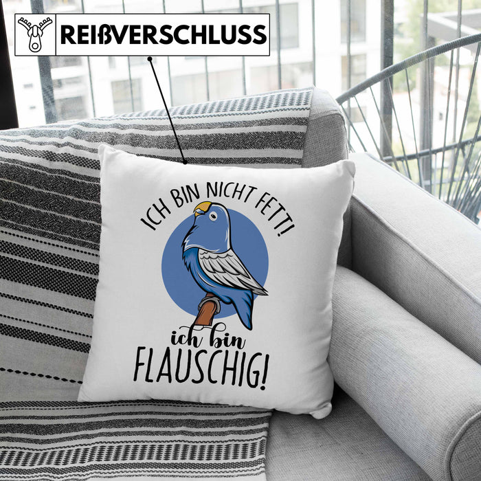 Lustige Papagei-Kissen mit Füllung 40x40 Geschenk für Papagei-Besitzer (Grau) Rosa Trendation