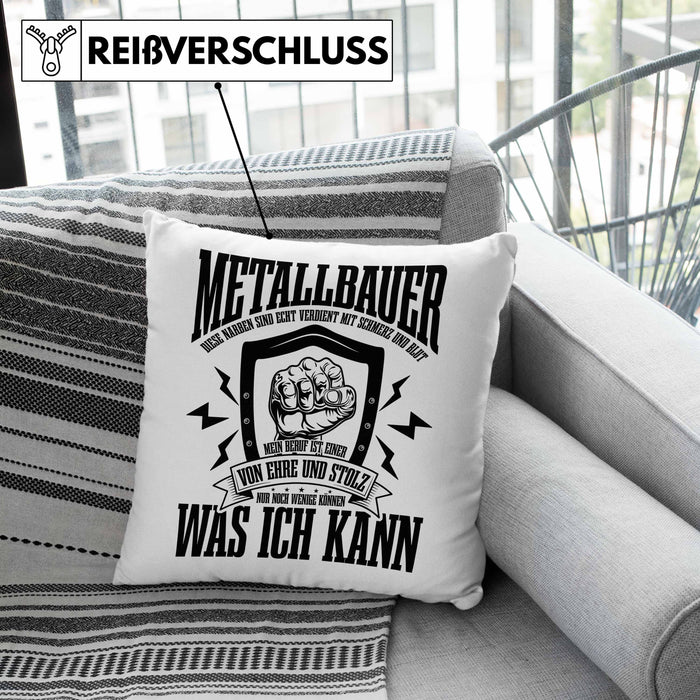 Schweißen Kissen mit Füllung 40x40 Geschenk Schmied Schweißer Geschenkidee Spruch Metallbauer (Grau) Grün Trendation