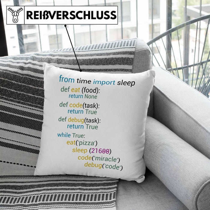 Coder Kissen mit Füllung 40x40 Geschenk für Programmierer Softwareentwickler Nerds Geschenkidee (Grau) Grün Trendation