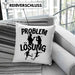 Fußballer Kissen mit Füllung 40x40 Geschenk für Fußballspieler Männer Geschenkidee Problem und Lösung Fussball Spielen (Grau) Blau Trendation