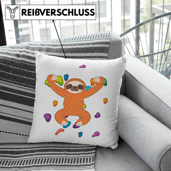 Bouldern Lustige Kissen mit Füllung 40x40 Kletterfans Kletterhalle Geschenkidee (Grau) Rosa Trendation