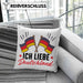 Ich Liebe Deutschland Kissen mit Füllung 40x40 Geschenk Geschenkidee Flagge (Grau) Blau Trendation