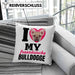 Französische Bulldogge Besitzerin Kissen mit Füllung 40x40 Geschenk Lustiger Spruch Geschenkidee I Love My Französische Bulldogge (Grau) Grün Trendation