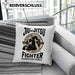 Jiu Jitsu Kissen mit Füllung 40x40 Geschenk für Kampfsportler Geschenkidee Technik über Stärke Spruch (Grau) Blau Trendation