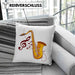Lustige Saxofon-Kissen mit Füllung 40x40 Geschenk Saxofonspieler Geschenkidee (Grau) Blau Trendation